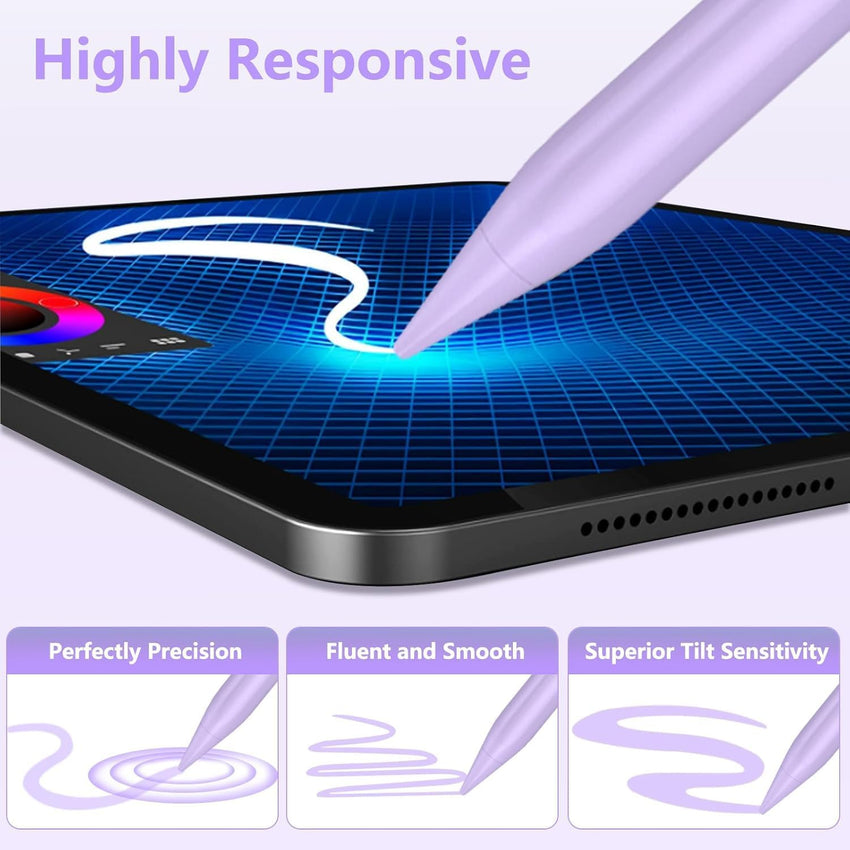 TQQ Stylus Pen Compatible with iPad 2018-2025, Fast Charge, Tilt Sensitive â White