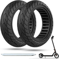 Solid Scooter Tyres 10x2.5 Puncture-Proof 2 Pack Compatible Ninebot Max G30/G30LP Black 10x2.5