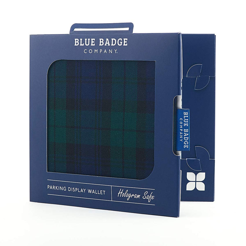 Blue Badge Co Blackwatch Tartan Fabric Hologram-Safe Wallet Disabled Parking Permit Cover Holder Fits New Badge Includes Timer Clock Made in The UK