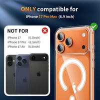 YNMEacc 5 in 1 Magnetic for iPhone 17 Pro Max Case with 2X Screen Protector + 2 Lens Covers, [Compatible with MagSafe] Slim Soft TPU Silicone Shockproof Anti-Scratch Phone Cover - Clear