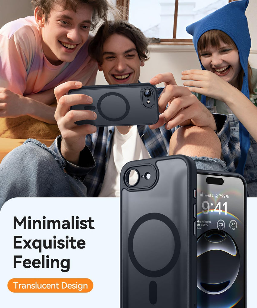 CANSHN Magnetic Shockproof for iPhone 17e / 16e Case, Black