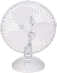 Russell Hobbs 9" Inch, Portable Desk Fan, 2 Speeds, Wide-Angled Oscillation, Quiet Operation, Perfect for Bedroom or Office, White - RHPDF0921