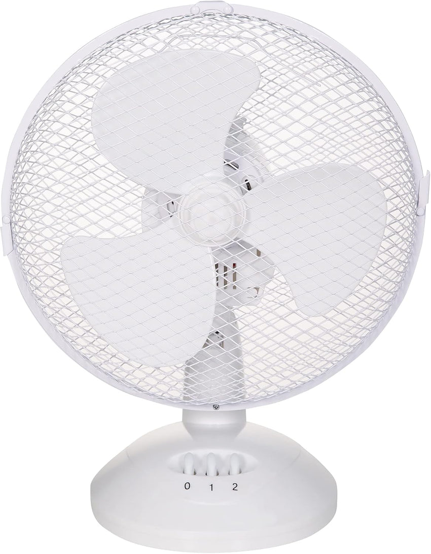 Russell Hobbs 9" Inch, Portable Desk Fan, 2 Speeds, Wide-Angled Oscillation, Quiet Operation, Perfect for Bedroom or Office, White - RHPDF0921