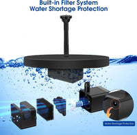 Billing Solar Water Pump with Battery Backup, 7W Solar Pond Pump with 3000mAh Battery 12 Nozzles Solar Fountain Pump with 5ft Tubing Solar Water Features for The Garden Ponds Pool Fish Tank Waterfall