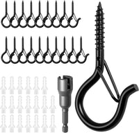 Screw Hooks M5 With Safety Buckle Wall Ceiling Hooks 20pc For Hanging Plants Lights â Zinc