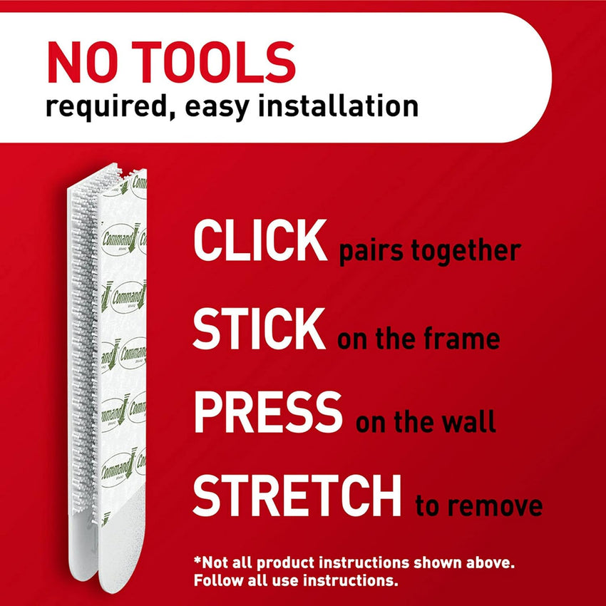 3m Command Narrow Picture Hanging Strips Damage-free Adhesive â White 4 pairs