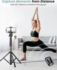 Victiv 77.5" Tall Tripod for Smartphone, Overhead Phone Tripod Stand with Flexible Gooseneck Compatible with iPhone 17/16/15/14/13/12, Portable Aluminum Selfie Stick Camera Tripod for Travel Vlogging