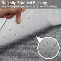 SHAREWIN Office Chair Mat for Carpet Floors, 47" x 59" Clear Desk Chair Mats for Low Pile Carpeted Protector, Sturdy PVC Computer Thin Chair Mats Anti-Slip and Easy to Clean for Home & Office