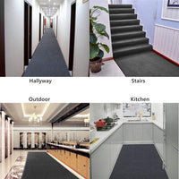 Nisorpa Carpet Runners for Hallways 90x300cm Hallway Runner with Non Slip Back Dirt Stopper Extra Long Hall Runner Washable Runner Mat for Home office Kitchen Gray