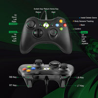 Controller for Xbox 360 PC, USB Game Controller, Upgraded Design Ergonomic Cable Controller for Xbox 360 Slim and PC with Windows XP/Vista/7/8/8.1/10