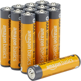 Amazon Basics 12-Pack AAA Alkaline High-Performance Batteries, 1.5 Volt, 10-Year Shelf Life