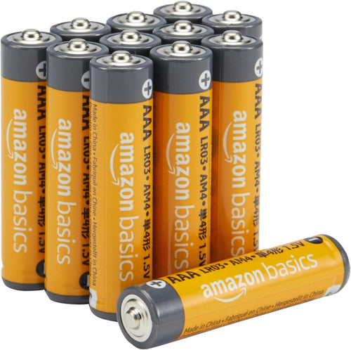 Amazon Basics 12-Pack AAA Alkaline High-Performance Batteries, 1.5 Volt, 10-Year Shelf Life