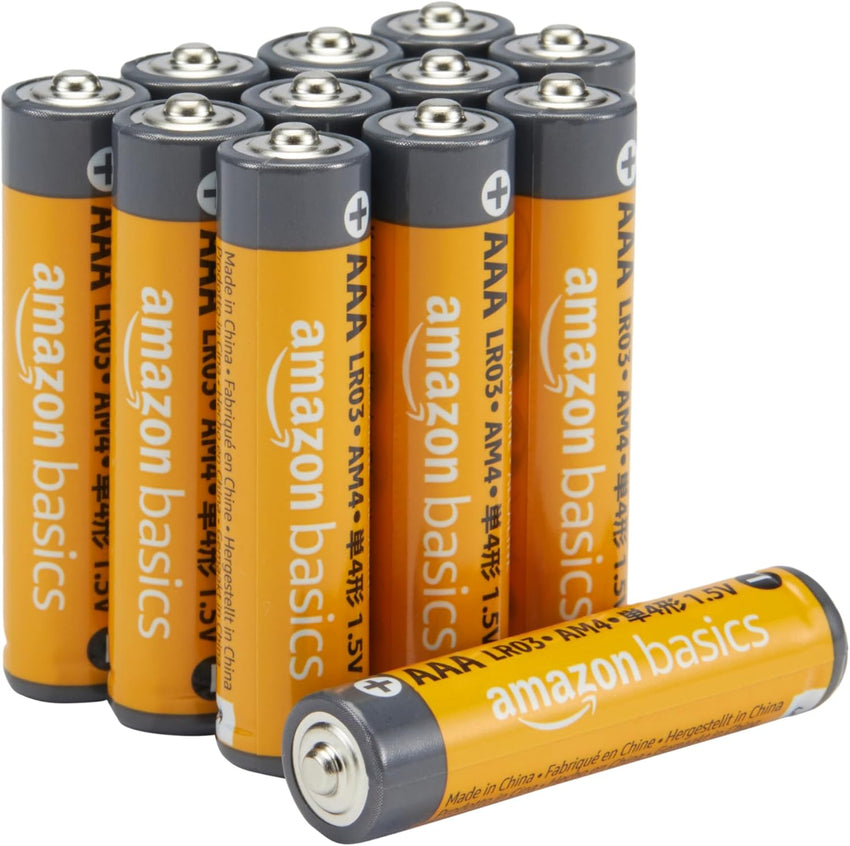 Amazon Basics 12-Pack AAA Alkaline High-Performance Batteries, 1.5 Volt, 10-Year Shelf Life