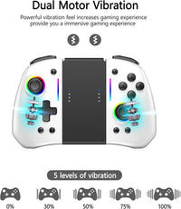 Wireless Pro Controller for Nintendo Switch Split-Design 8-RGB Adjustable Turbo For Switch