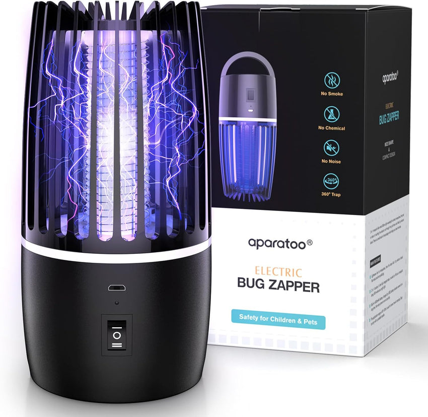 Electric Fly Zapper Lamp 365nm UV Mosquito Killer 4000mAh Ultra-Quiet Night Light