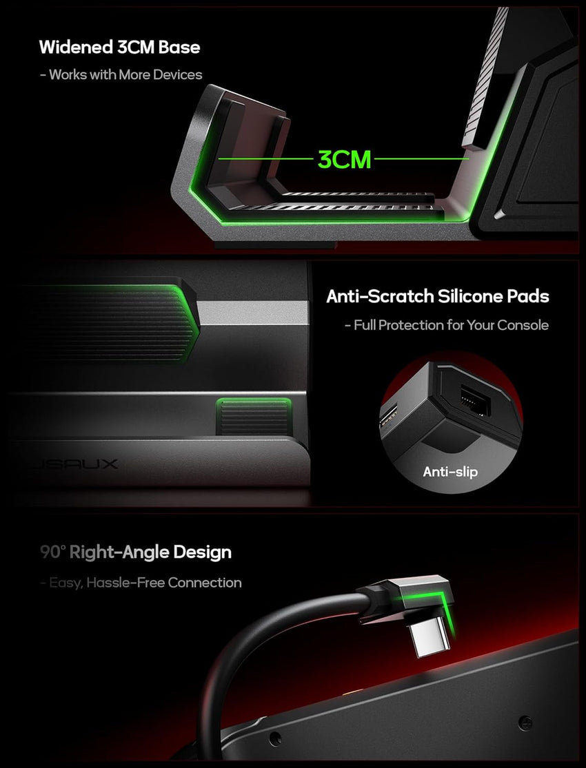 JSAUX Steam Deck Dock, 5-in-1 Docking Station Compatible with Steam Deck/OLED/ROG Ally/Lenovo Legion Go, Steam Dock with HDMI 2.0 4K@60Hz, 100Mbps Ethernet, Dual USB-A 2.0 and 100W USB-C Port-HB0602