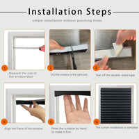Laaorr 2 Pack Temporary Blinds Pleated Paper Blinds 90x180cm Ã¢ÂÂ Black