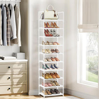 barsone Shoe Rack 10 Tier Tall Shoe Racks Storage,20-25 Pairs shoe storage Metal Shoe Shelf, Stackable Shoe Stand Organizer for Narrow Space Closet Entryway Hallway