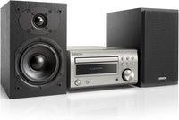 Denon D-M41DAB Mini Hifi System, CD Player with Speakers, Audio Receiver, Bluetooth, 2x30W + Subwoofer PreOut, FM Radio/DAB/DAB+ Tuner, 2x Digital Optical Input & 1x Headphone Output - Silver