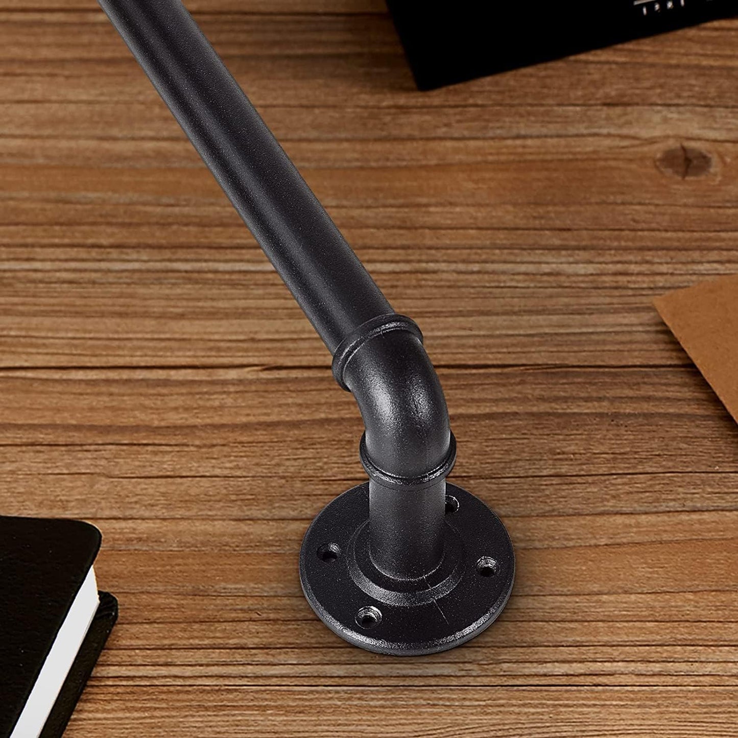 2 Pack Black Curtain Poles Metal, Industrial Curtain Rod for Eyelet Curtains, Industrial Curtain Pole for Windows 122cm-218cm, Room Divider Curtain Pole.