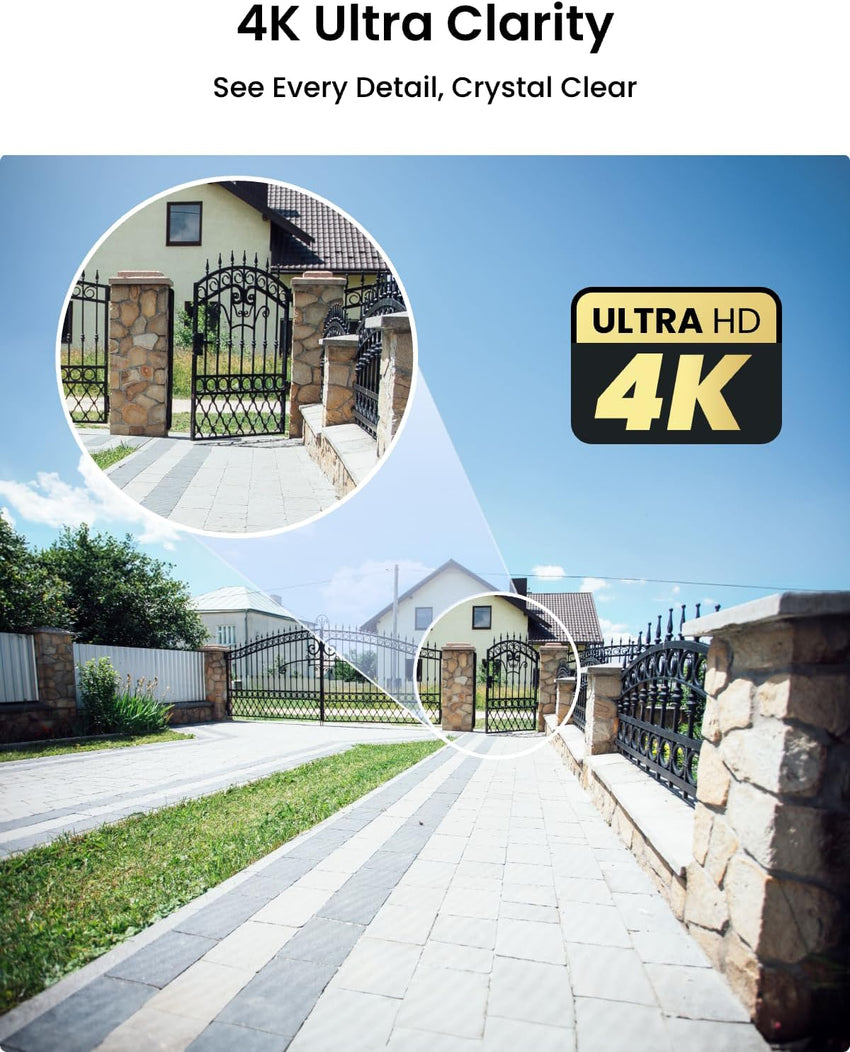 Reolink 4K PoE CCTV Security Camera with Smart Human/Vehicle Detection, IR Night Vision, IP66 Weatherproof Supports Audio Recording, microSD Card Slot, Time Lapse, RLC-810A