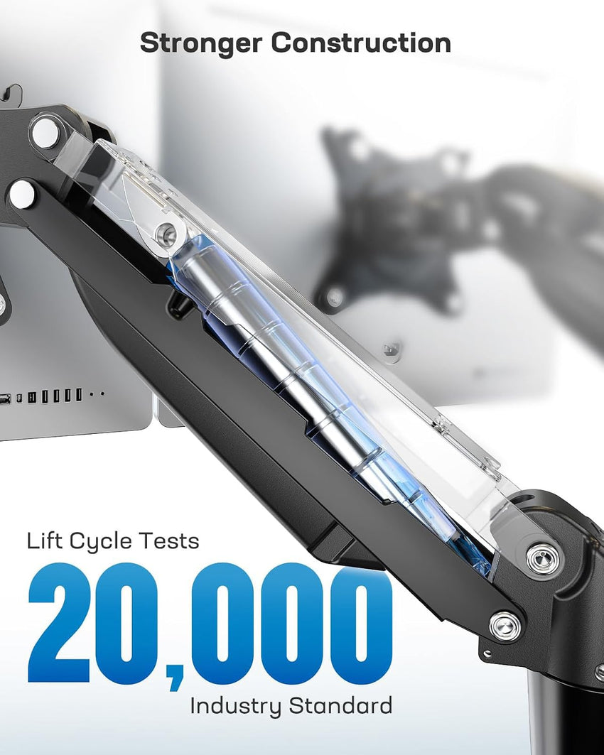 HUANUO Dual Monitor Stand for 13 to 30 Inch Screens, Dual Monitor Arm Desk Mount for Curved Flat Screens, Double Monitor Arm Support VESA 75/100 mm