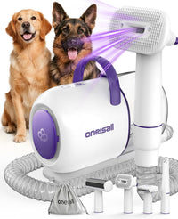 oneisall Dog Grooming Vacuum Kit,Suction 99% Pet Hair,Dog Grooming Brush,Dog Hair Vacuum Groomer with 4 Pet Grooming Tools,Pet Hair Remover