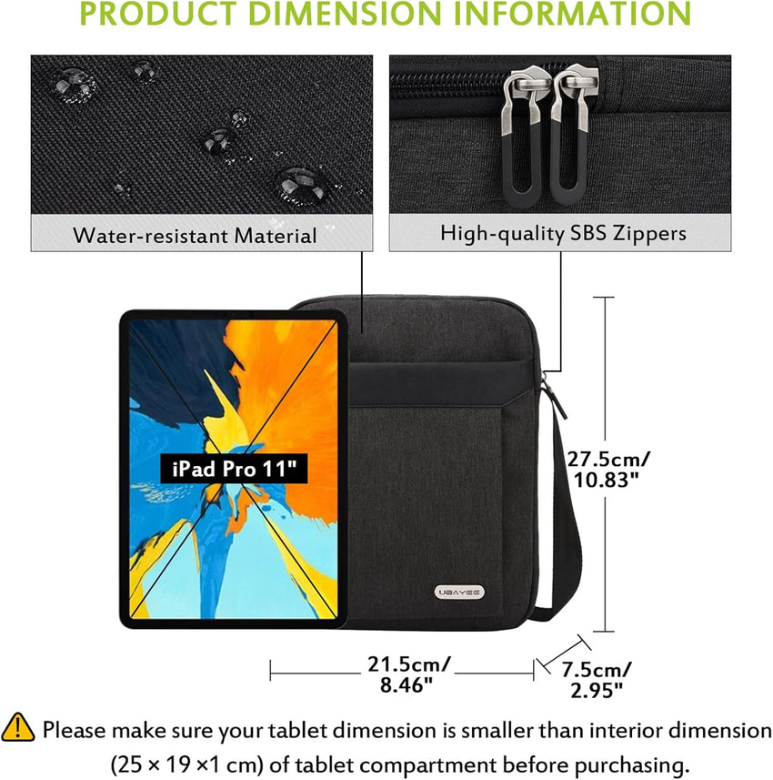 UBAYEE Men's Shoulder Bag Multiple Compartments for iPad Ã¢ÂÂ Fits 10.5 inch