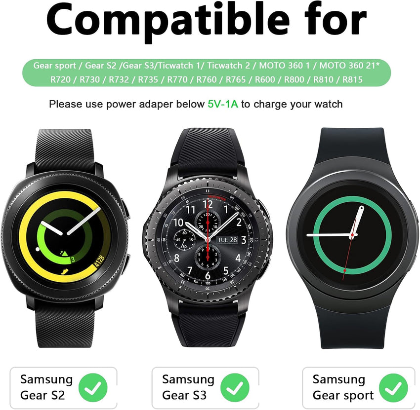 Charging Dock for Samsung Galaxy Watch 46mm 42mm, Upgraded Replacement Charger Cradle with USB Cable Black for Galaxy Watch SM-R800/R810/R815