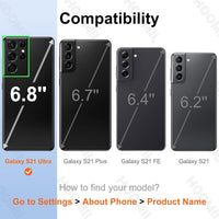 HOOMIL Case for Samsung Galaxy S21 Ultra 5G, Non-Yellowing, Drop Protection, Anti-Scratch Transparent Hard Back Phone Cover - Black