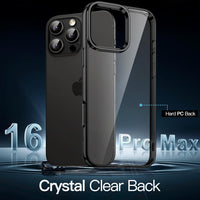 JETech Case for iPhone 16 Pro Max 6.9-Inch, Non-Yellowing Shockproof Phone Bumper Cover, Anti-Scratch Clear Back (Black)