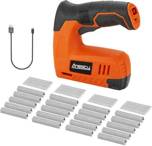 Cordless Staple Gun, 2in1 Electric Stapler & Nailer, Rechargeable Stapler/Tacker, with 2000pcs 10mm Nails and 2000pcs 10mm Staples [Small, Lightweight, Compact]