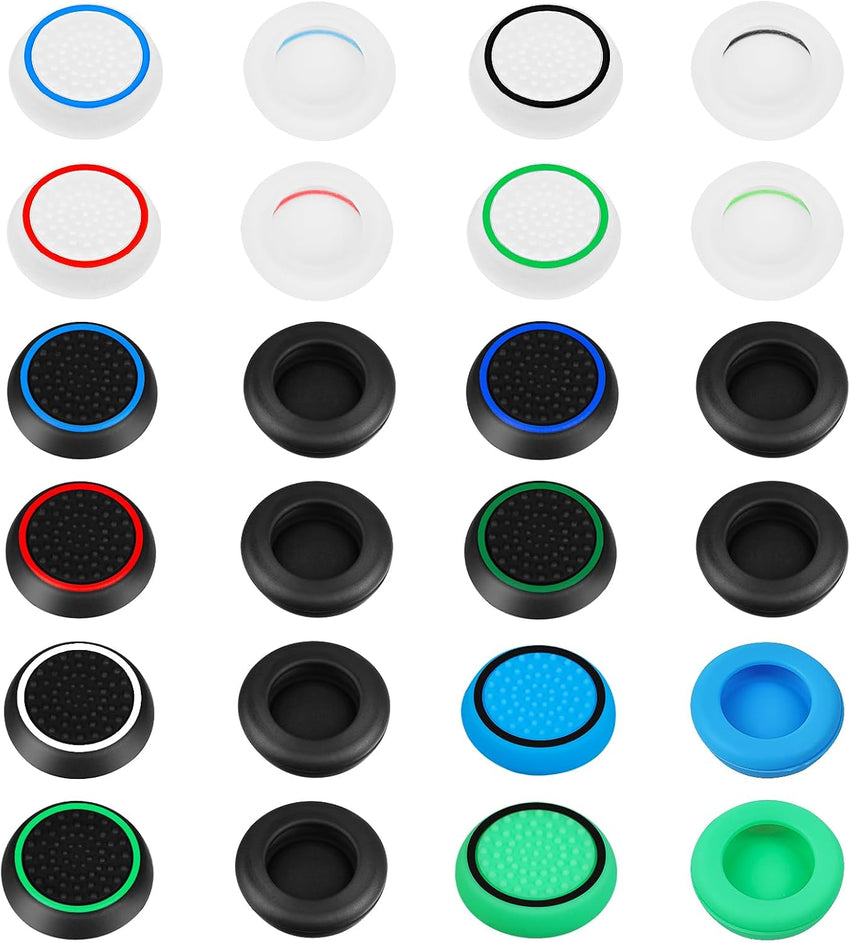 AXFEE 24PCS Thumb Grips Compatible with PS5&PS4 Controller, Silicone Non-slip Thumb Cap, Joystick Controller Protection, Thumbstick Caps Compatible for PS5/4/XBOX ONE/XBOX 360/XBOX SERIES X/SWITCH PRO