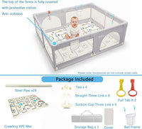 Large Baby Playpen with Mat Anti-Slip Base Breathable Mesh Ocean Balls 150x200cm