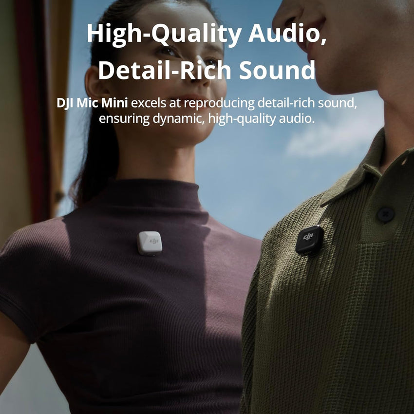 DJI Mic Mini Transmitter (Infinity Black), Wireless Lavalier Microphone, Ultralight, Detail-Rich Audio, OsmoAudio, Noise Cancelling, Clip On Bluetooth Phone Microphone for Camera/iPhone/Android