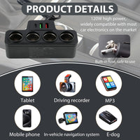 120W 7 in 1 Car Cigarette Lighter USB Charger, Multi Socket Car Charger Splitter Adapter with 4 Sockets and 3 USB Ports QC 3.0 USB 3.1 PD 3.1, Multi Device Fast Charging for 12V 24V Vehicles, Phones
