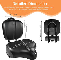 Aresvns Oversized Bicycle Saddle, Comfortable Leather City Bike Saddles Filled with Latex, Replacement Soft Rear Seat Cushion for Bikes, Universally Suitable for Both Men and Women