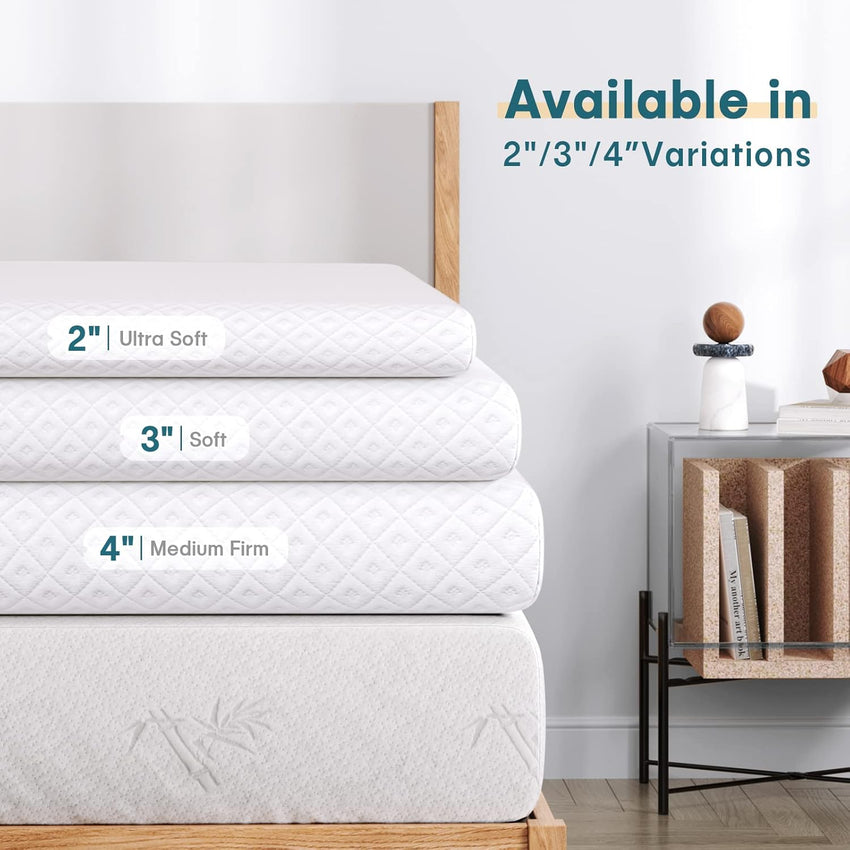 3 Inch Memory Foam Mattress Topper Single â Gel & Bamboo Charcoal Infused 90x190x7.5CM