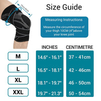 Knee Support Brace Adjustable Compression Sleeve for ACL & Arthritis Black M