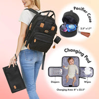 Dikaslon Baby Changing Bag Backpack with Mat & Straps Dark Grey