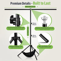 Heysliy Green Screen Background with Stand 2x2M/6.5x6.5Ft,1.5 x2M GreenScreen Photography Backdrop Kit for Gaming,Photo Studio,Stream,Chroma Key