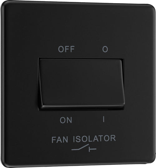 BG Fan Isolator Switch Triple Pole 10A - Matt Black