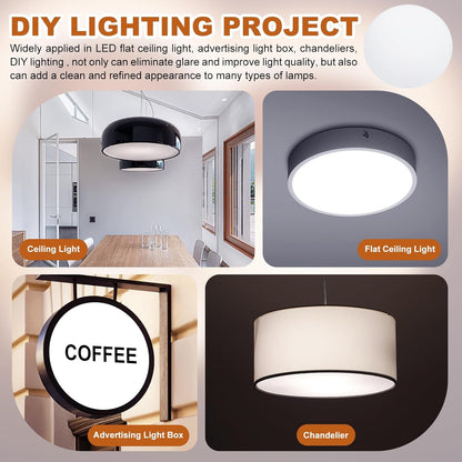 PATIKIL 15" Diameter Lampshade Diffuser, 2.7mm Thick Round Diffuser Sheet for Drum Lampshades, Pendants Light, DIY Light Shield, Translucent White