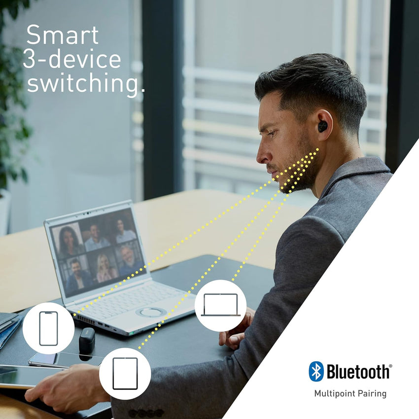 Technics EAH-AZ80E-A Wireless Earbuds READ DESC with Noise Cancelling, Bluetooth, Comfortable In-Ear Earphones with Built-in Microphone, Customisable Fit, Up to 7 Hours Playtime, Midnight Blue