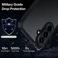 ivoler 3 in 1 Case for Samsung Galaxy A56 5G with 2 Pieces Tempered Glass,[Military Protection] Transparent Anti-Shock Protective Cover-Black