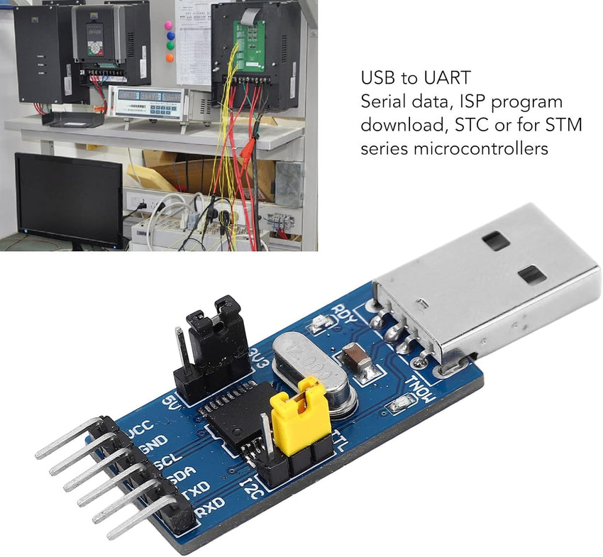 USB to IIC I2C UART Converter Adapter Module, USB to TTL Serial Download Adapter Module with Jumper Wire for for Flashing Chip, IIC Device Control