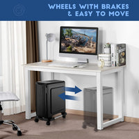 Hmseng Pc Stand, Adjustable computer tower stand, Cpu Stand with 4 Rolling Caster Wheels,Fits Most PC Under Desk-Black