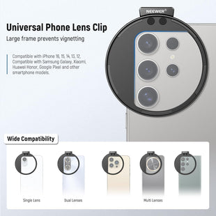 NEEWER 67mm Magnetic CPL Filter, Circular Polarizing Filter with Cold Shoe Camera Lens Clip, Photography Accessories Compatible with Samsung Galaxy Android