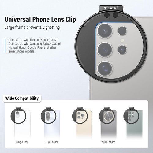 NEEWER 67mm Magnetic CPL Filter, Circular Polarizing Filter with Cold Shoe Camera Lens Clip, Photography Accessories Compatible with Samsung Galaxy Android