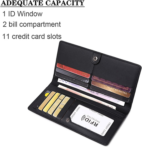 Women's Ultra Slim Leather RFID Blocking Card Holder Bifold Wallet Ã¢ÂÂ Slim